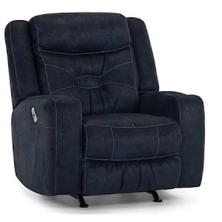 Casual Dual Power Rocker Recliner with Cupholder